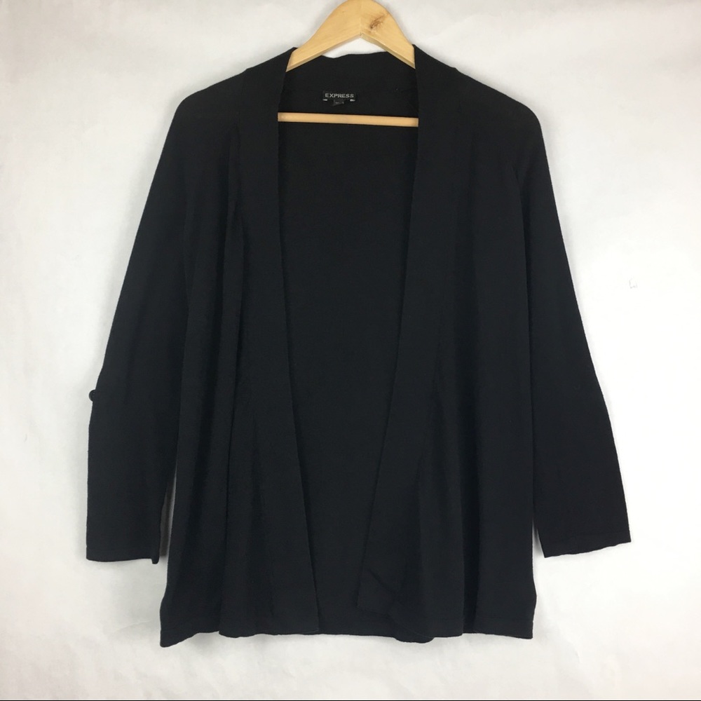Express Open Front Black Cardigan Sweater Size S